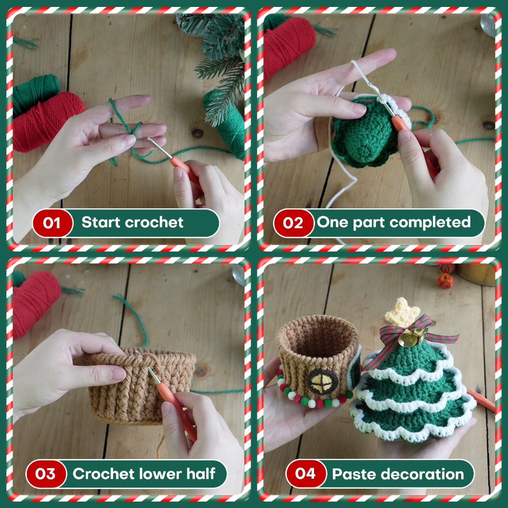 Crochet Kits for Beginner Christmas Crochet Kits to Make Cute Animal, Beginner  Crochet Kits for Adult Kids Knitting Kits 